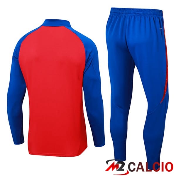 Insieme Tuta Calcio Spagna Rosso Blu 2024/2025