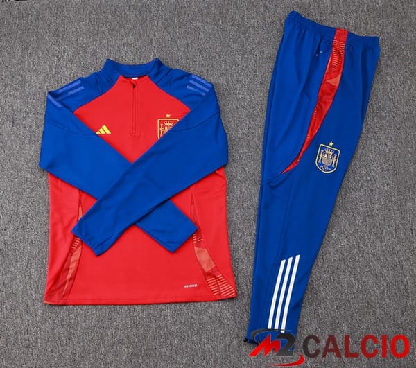 Insieme Tuta Calcio Spagna Rosso Blu 2024/2025