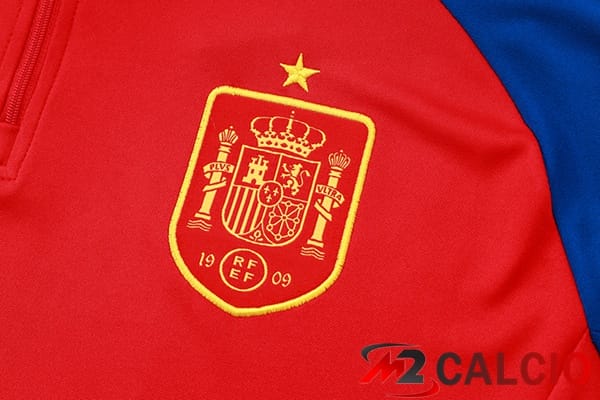 Insieme Tuta Calcio Spagna Rosso Blu 2024/2025