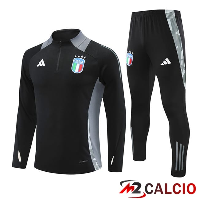 Maglie Calcio Personalizzate,Tute Calcio Squadre,Maglia Nazionale Italiana Calcio | Insieme Tuta Calcio Italia Nero 2024/2025