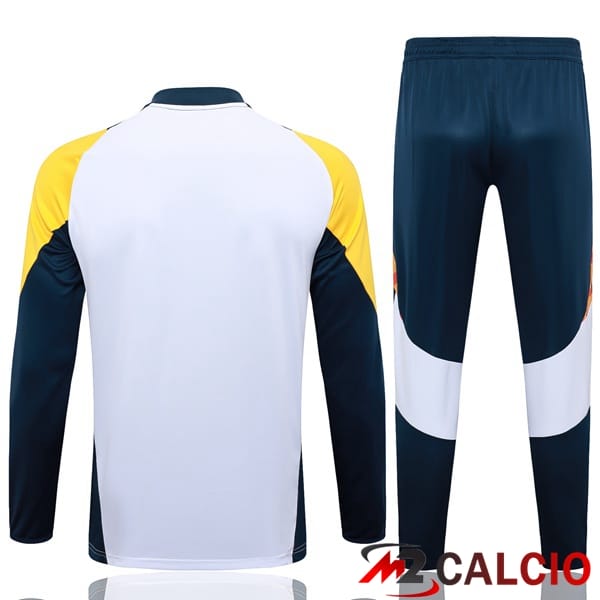 Insieme Tuta Calcio Real Madrid Bianco Giallo 2024/2025