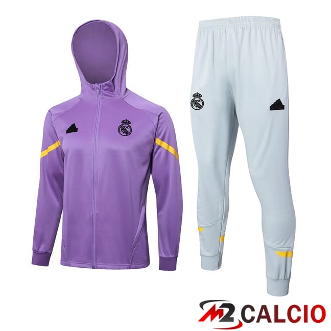 Tuta Calcio - Felpa Con Cappuccio Real Madrid Viola 2024/2025