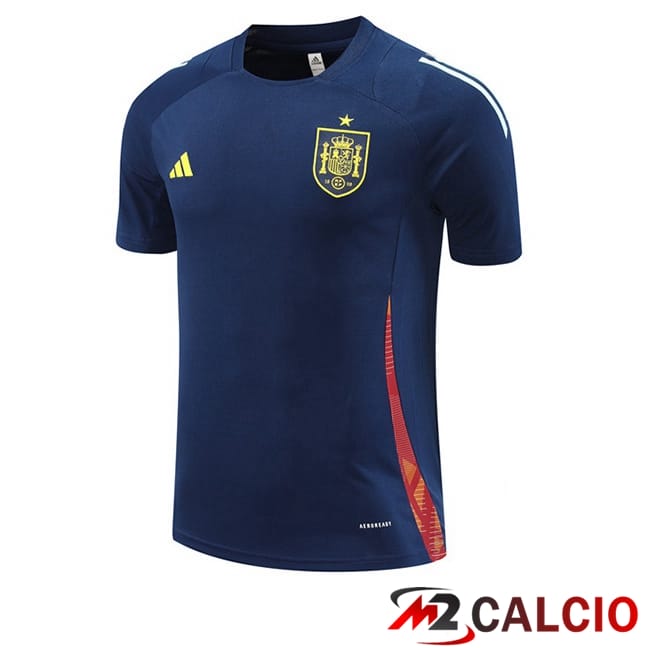 Maglie Calcio Personalizzate,Tute Calcio Squadre,Maglia Nazionale Italiana Calcio | T Shirt Allenamento Spagna Blu Reale 2024/2025