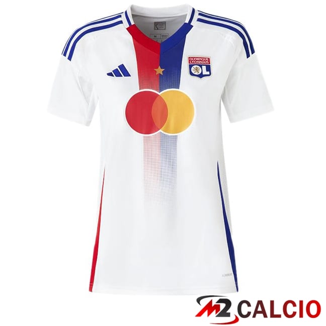Maglie Calcio Personalizzate,Tute Calcio Squadre,Maglia Nazionale Italiana Calcio | Maglie Calcio Lione OL Donna Prima Bianco 2024/2025