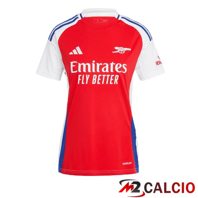 Maglie Calcio Personalizzate,Tute Calcio Squadre,Maglia Nazionale Italiana Calcio | Maglie Calcio Arsenal Donna Prima Rosso Bianco 2024/2025