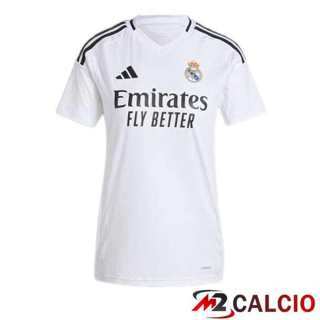 Maglie Calcio Personalizzate,Tute Calcio Squadre,Maglia Nazionale Italiana Calcio | Maglie Calcio Real Madrid Donna Prima Bianco 2024/2025
