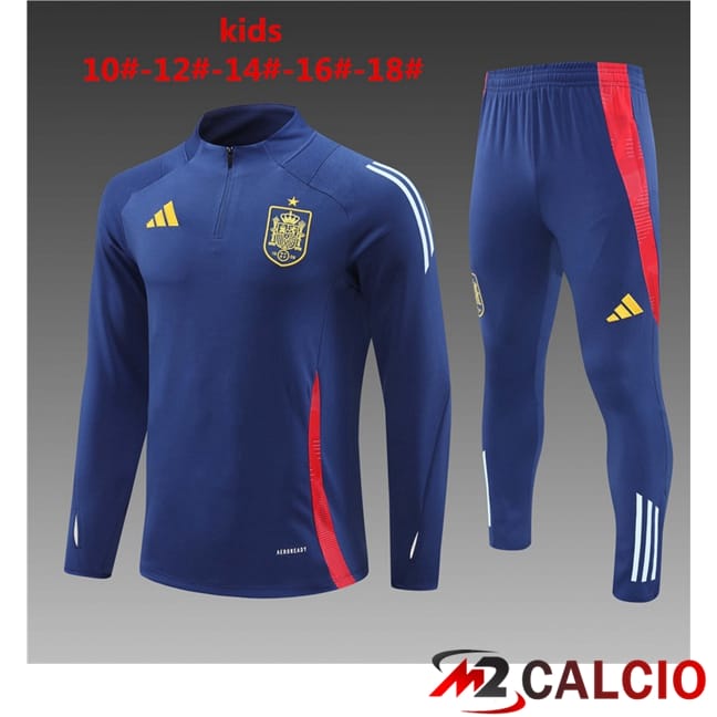 Maglie Calcio Personalizzate,Tute Calcio Squadre,Maglia Nazionale Italiana Calcio | Insieme Tuta Calcio Spagna Bambino Blu 2024/2025