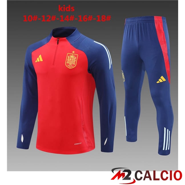 Maglie Calcio Personalizzate,Tute Calcio Squadre,Maglia Nazionale Italiana Calcio | Insieme Tuta Calcio Spagna Bambino Rosso 2024/2025