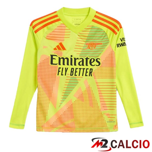 Maglie Calcio Personalizzate,Tute Calcio Squadre,Maglia Nazionale Italiana Calcio | Maglie Calcio Arsenal Portiere Manica Lunga Verde 2024/2025