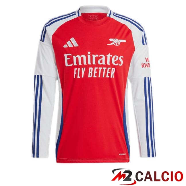 Maglie Calcio Personalizzate,Tute Calcio Squadre,Maglia Nazionale Italiana Calcio | Maglie Calcio Arsenal Prima Manica Lunga Rosso Bianco 2024/2025