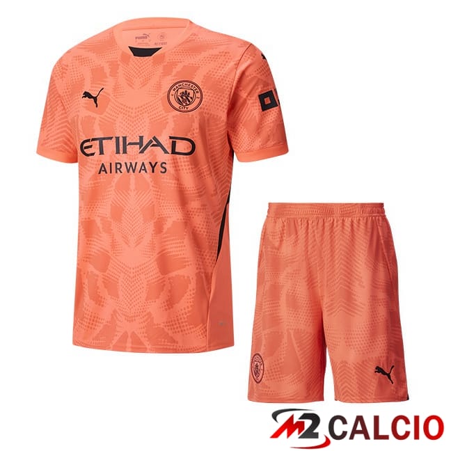 Maglie Calcio Personalizzate,Tute Calcio Squadre,Maglia Nazionale Italiana Calcio | Maglie Calcio Manchester City Bambino Portiere Rosa 2024/2025