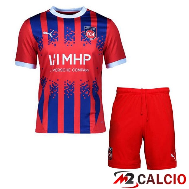 Maglie Calcio Personalizzate,Tute Calcio Squadre,Maglia Nazionale Italiana Calcio | Maglie Calcio FC Heidenheim Bambino Prima Rosso 2024/2025