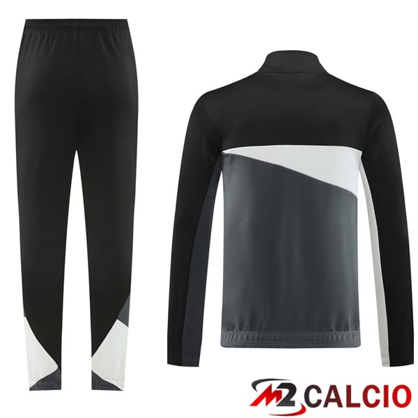 Insieme Tuta Calcio - Giacca Dortmund BVB Nero Grigio 2024/2025