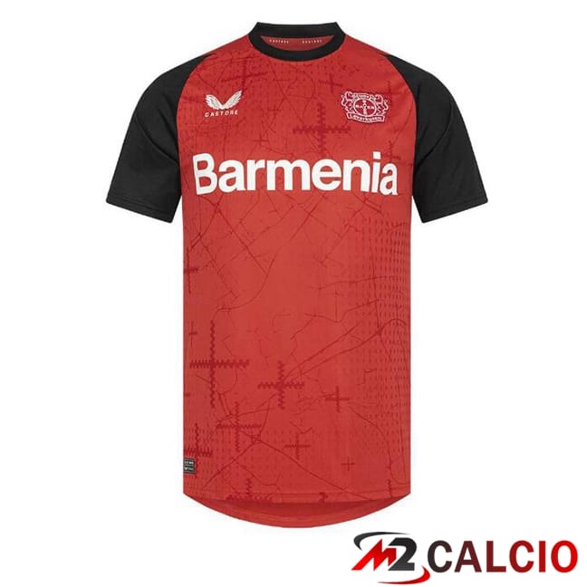 Maglie Calcio Personalizzate,Tute Calcio Squadre,Maglia Nazionale Italiana Calcio | Maglie Calcio Bayer 04 Leverkusen Prima Nero Rosso 2024/2025