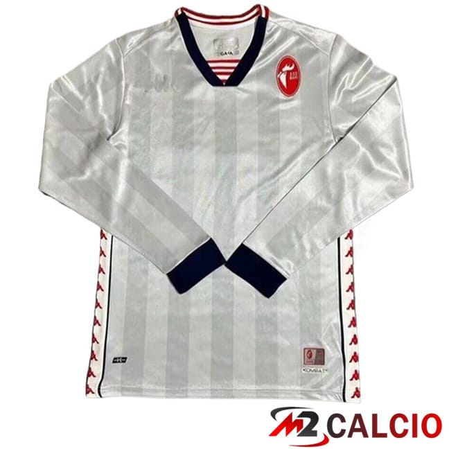 Maglie Calcio Personalizzate,Tute Calcio Squadre,Maglia Nazionale Italiana Calcio | Maglie Calcio SSC Bari Edizione Speciale Manica Lunga Grigio 2024/2025