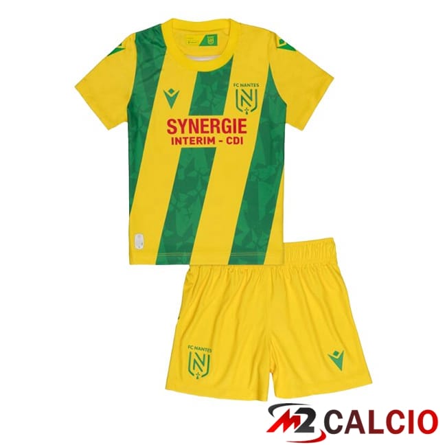 Maglie Calcio Personalizzate,Tute Calcio Squadre,Maglia Nazionale Italiana Calcio | Maglie Calcio FC Nantes Bambino Prima Giallo 2024/2025