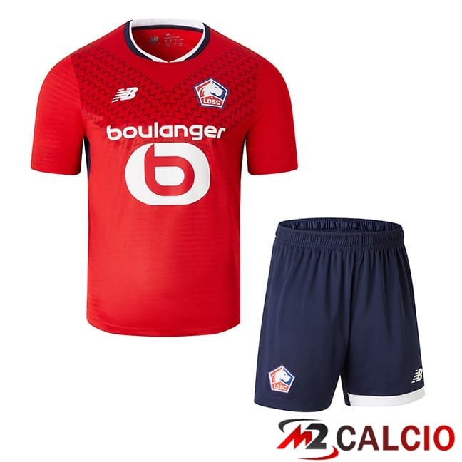 Maglie Calcio Personalizzate,Tute Calcio Squadre,Maglia Nazionale Italiana Calcio | Maglie Calcio Lille LOSC Bambino Prima 2024/2025