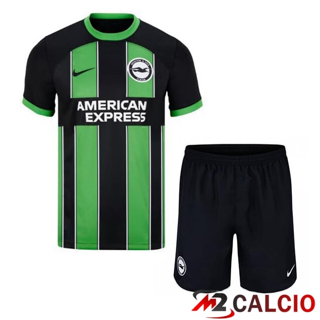Maglie Calcio Personalizzate,Tute Calcio Squadre,Maglia Nazionale Italiana Calcio | Maglie Calcio FC Brighton Bambino Terza Verde Nero 2024/2025