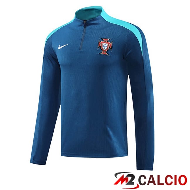 Maglie Calcio Personalizzate,Tute Calcio Squadre,Maglia Nazionale Italiana Calcio | Felpa Allenamento Portogallo Blu Reale 2024/2025