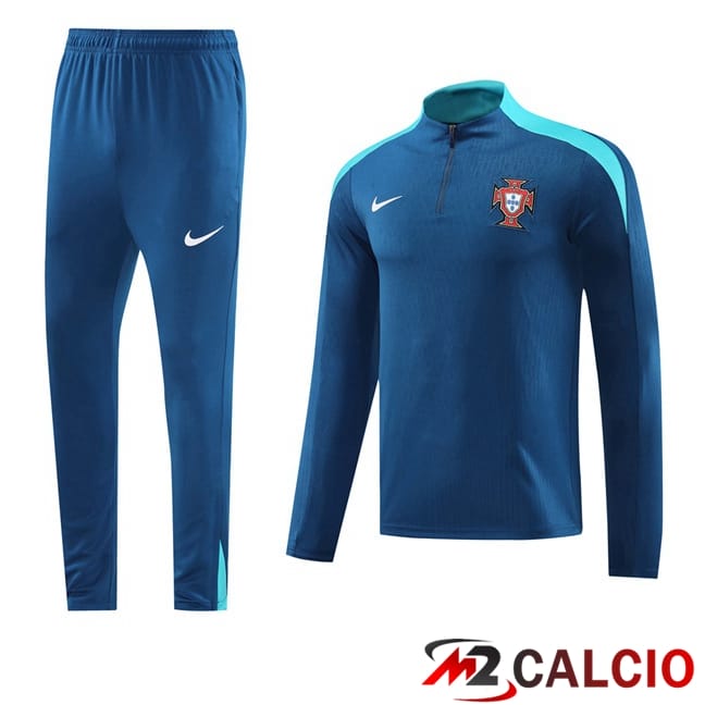 Maglie Calcio Personalizzate,Tute Calcio Squadre,Maglia Nazionale Italiana Calcio | Insieme Tuta Calcio Portogallo Blu Reale 2024/2025