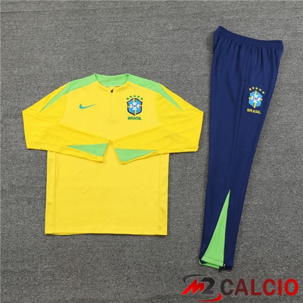 Insieme Tuta Calcio Brasile Giallo 2024/2025