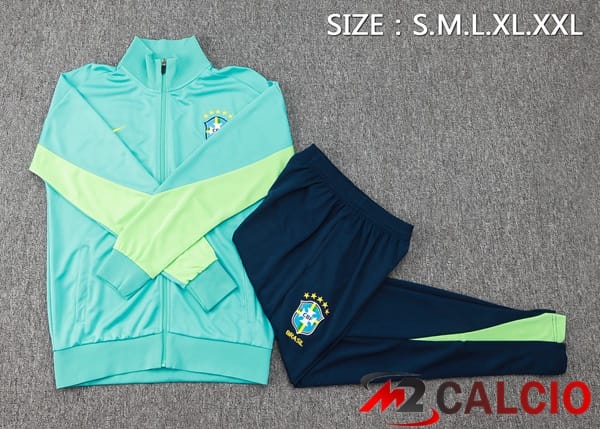 Insieme Tuta Calcio - Giacca Brasile Verde 2024/2025