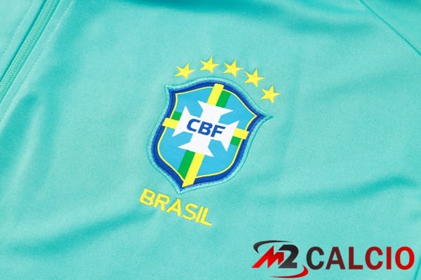 Insieme Tuta Calcio - Giacca Brasile Verde 2024/2025