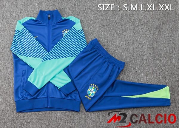 Insieme Tuta Calcio - Giacca Brasile Blu 2024/2025