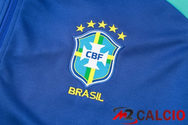 Insieme Tuta Calcio - Giacca Brasile Blu 2024/2025