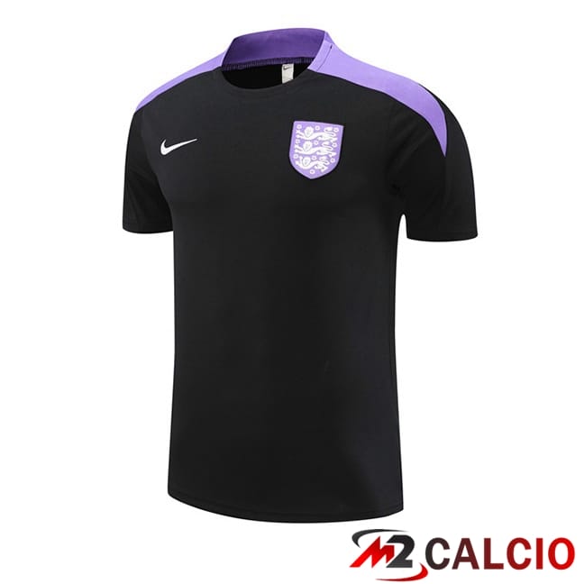 Maglie Calcio Personalizzate,Tute Calcio Squadre,Maglia Nazionale Italiana Calcio | T Shirt Allenamento Inghilterra Nero 2024/2025