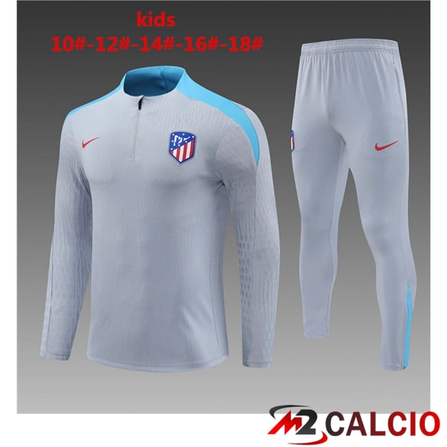 Maglie Calcio Personalizzate,Tute Calcio Squadre,Maglia Nazionale Italiana Calcio | Insieme Tuta Calcio Atletico Madrid Bambino Grigio 2024/2025