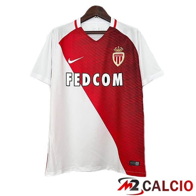 Maglie Calcio Personalizzate,Tute Calcio Squadre,Maglia Nazionale Italiana Calcio | Maglie Calcio AS Monaco Retro Prima Bianco Rosso 2016-2017