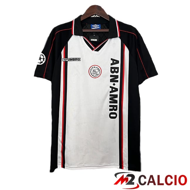 Maglie Calcio Personalizzate,Tute Calcio Squadre,Maglia Nazionale Italiana Calcio | Maglie Calcio AFC Ajax Retro Seconda Bianco Nero 1998-1999