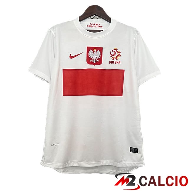 Maglie Calcio Personalizzate,Tute Calcio Squadre,Maglia Nazionale Italiana Calcio | Maglie Calcio Polonia Retro Prima Bianco 2012