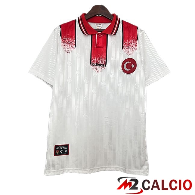 Maglie Calcio Personalizzate,Tute Calcio Squadre,Maglia Nazionale Italiana Calcio | Maglie Calcio Turchia Retro Seconda Bianco 1996
