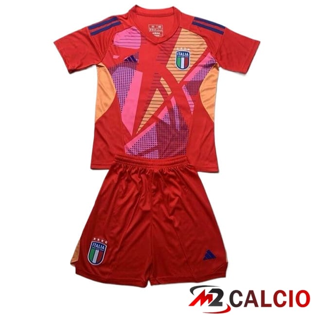 Maglie Calcio Personalizzate,Tute Calcio Squadre,Maglia Nazionale Italiana Calcio | Maglie Calcio Italia Bambino Portiere Rosso 2024/2025