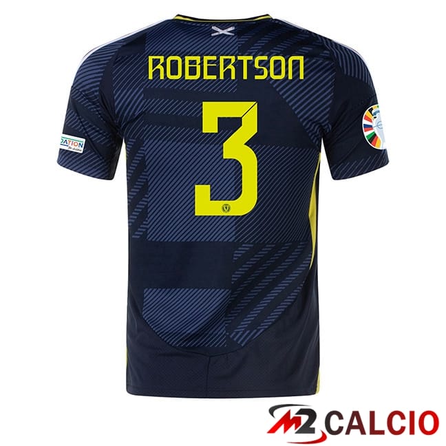 Maglie Calcio Personalizzate,Tute Calcio Squadre,Maglia Nazionale Italiana Calcio | Maglia Nazionale Scozia (Robertson 3) Prima UEFA Euro 2024