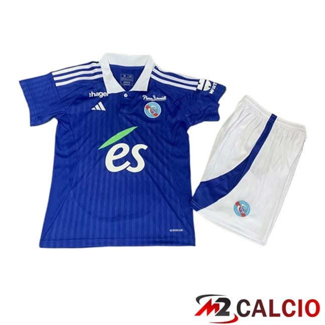 Maglie Calcio Personalizzate,Tute Calcio Squadre,Maglia Nazionale Italiana Calcio | Maglie Calcio RC Strasbourg Bambino Prima 2024/2025