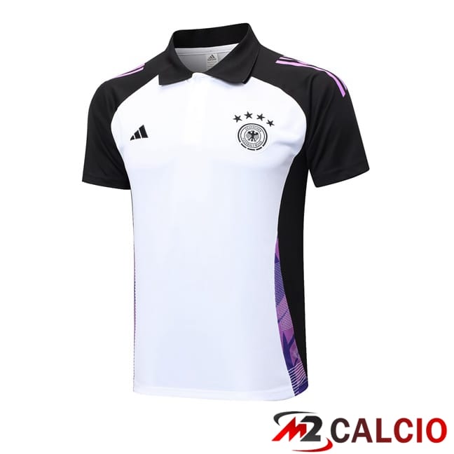 Maglie Calcio Personalizzate,Tute Calcio Squadre,Maglia Nazionale Italiana Calcio | Maglia Polo Germania Bianco 2024/2025