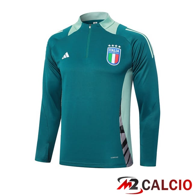 Maglie Calcio Personalizzate,Tute Calcio Squadre,Maglia Nazionale Italiana Calcio | Felpa Allenamento Italia Verde 2024/2025