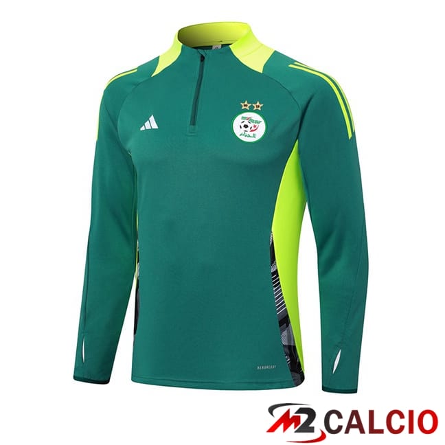 Maglie Calcio Personalizzate,Tute Calcio Squadre,Maglia Nazionale Italiana Calcio | Felpa Allenamento Algeria Verde 2024/2025