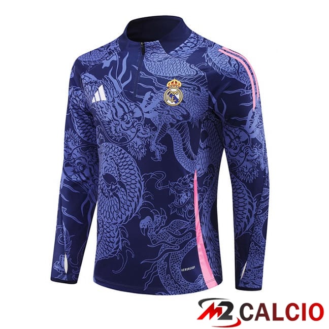 Maglie Calcio Personalizzate,Tute Calcio Squadre,Maglia Nazionale Italiana Calcio | Felpa Allenamento Real Madrid Blu Reale 2024/2025
