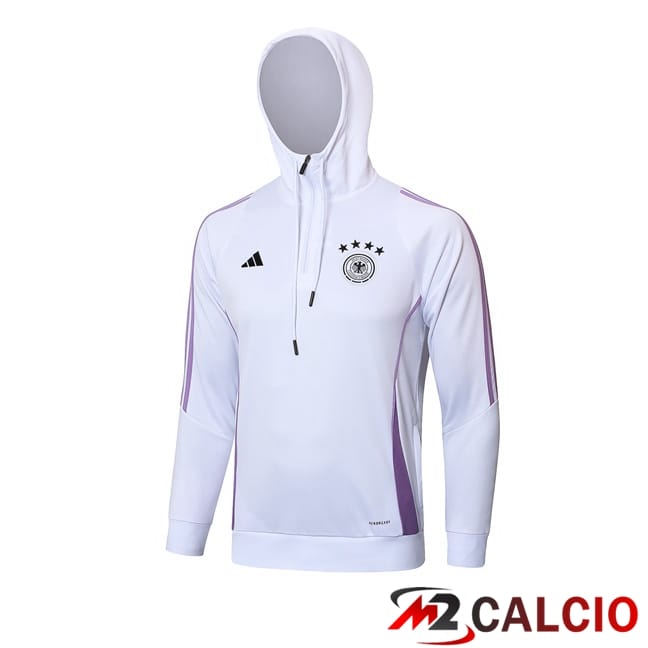 Maglie Calcio Personalizzate,Tute Calcio Squadre,Maglia Nazionale Italiana Calcio | Felpa Con Cappuccio Germania Bianco 2024/2025