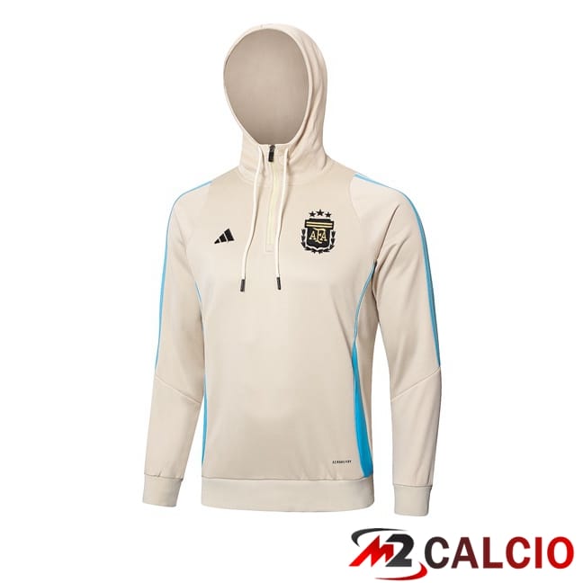 Maglie Calcio Personalizzate,Tute Calcio Squadre,Maglia Nazionale Italiana Calcio | Felpa Con Cappuccio Argentina Giallo 2024/2025