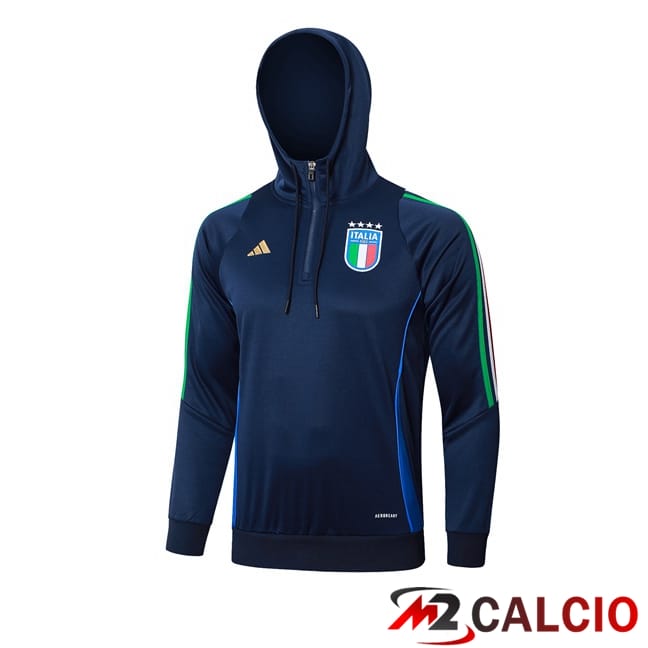 Maglie Calcio Personalizzate,Tute Calcio Squadre,Maglia Nazionale Italiana Calcio | Felpa Con Cappuccio Italia Blu Reale 2024/2025