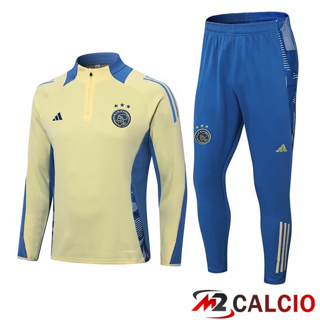 Maglie Calcio Personalizzate,Tute Calcio Squadre,Maglia Nazionale Italiana Calcio | Insieme Tuta Calcio AFC Ajax Giallo 2024/2025