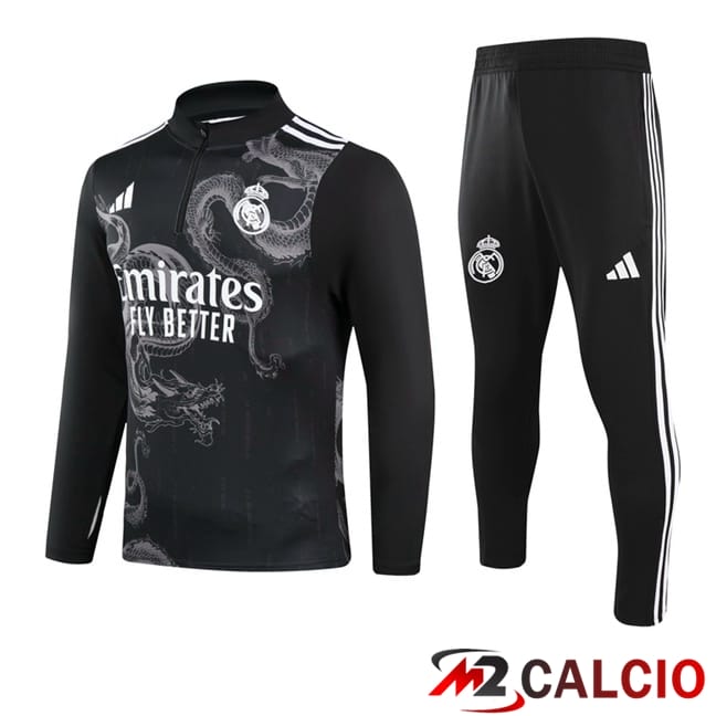 Maglie Calcio Personalizzate,Tute Calcio Squadre,Maglia Nazionale Italiana Calcio | Insieme Tuta Calcio Real Madrid Nero 2024/2025