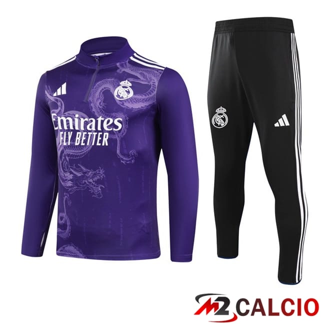 Maglie Calcio Personalizzate,Tute Calcio Squadre,Maglia Nazionale Italiana Calcio | Insieme Tuta Calcio Real Madrid Viola 2024/2025
