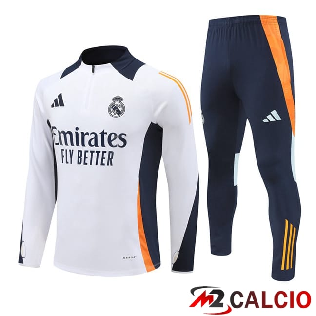 Maglie Calcio Personalizzate,Tute Calcio Squadre,Maglia Nazionale Italiana Calcio | Insieme Tuta Calcio Real Madrid Bianco 2024/2025