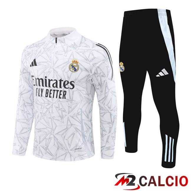 Maglie Calcio Personalizzate,Tute Calcio Squadre,Maglia Nazionale Italiana Calcio | Insieme Tuta Calcio Real Madrid Bianco 2024/2025